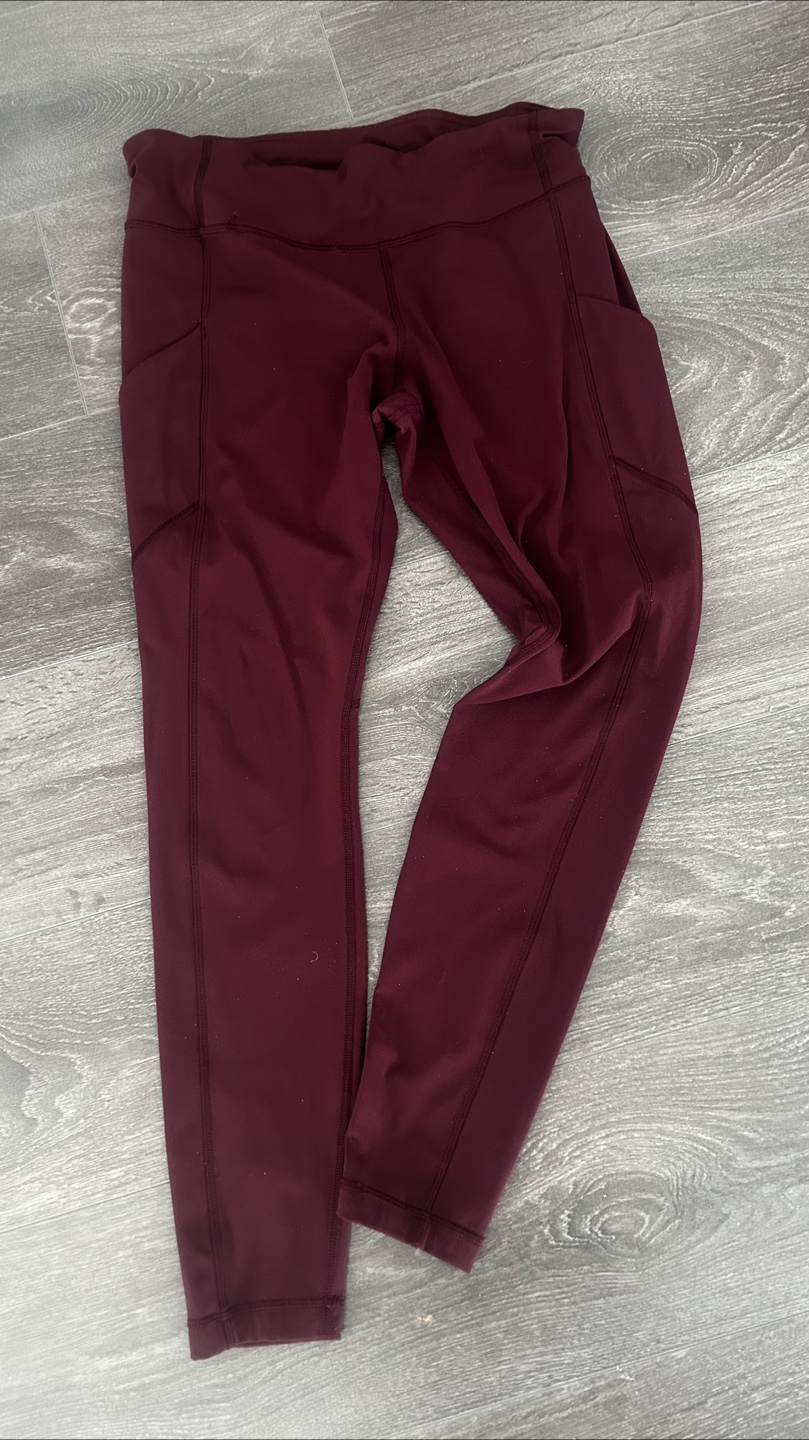Lululemon Burgundy 7/8 Leggings Size 10