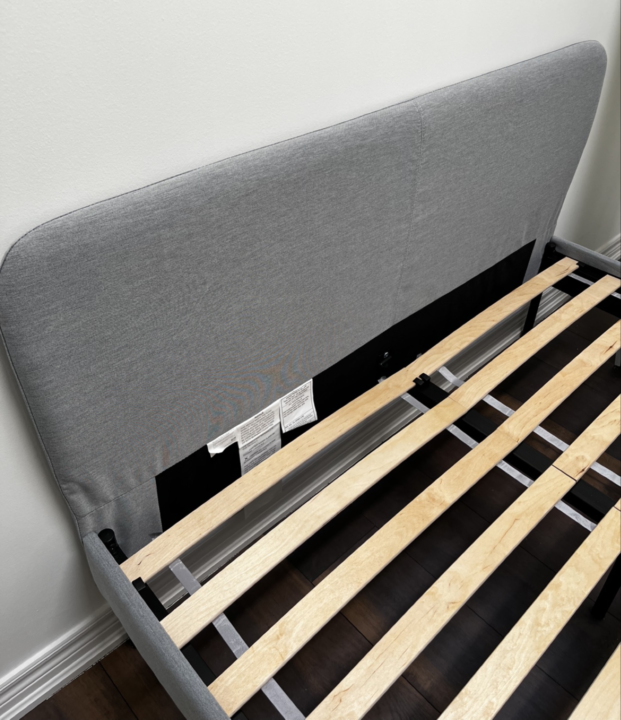 IKEA SLATTUM Upholstered Bed Frame - Full, Light Grey - photo 3