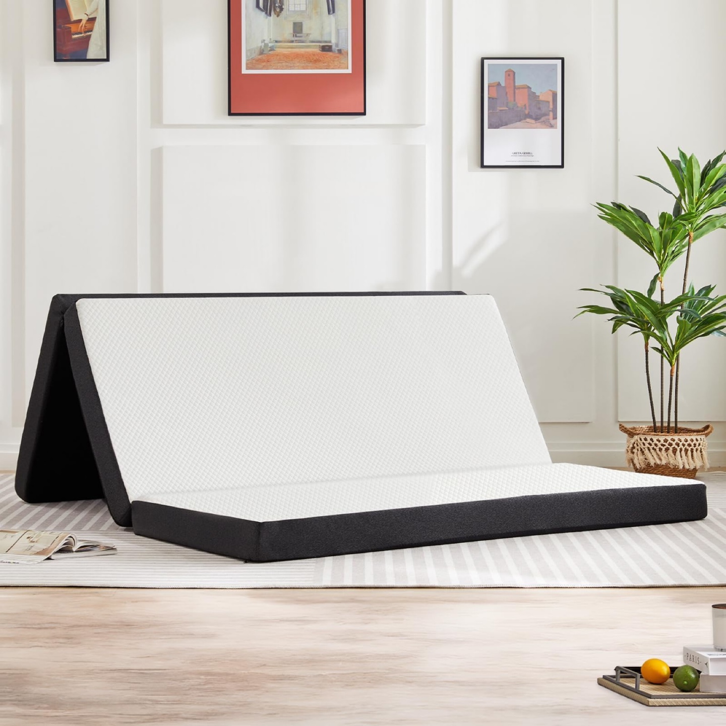 Simple Deluxe Folding Mattress Single 4-Inch, Tri-Fold