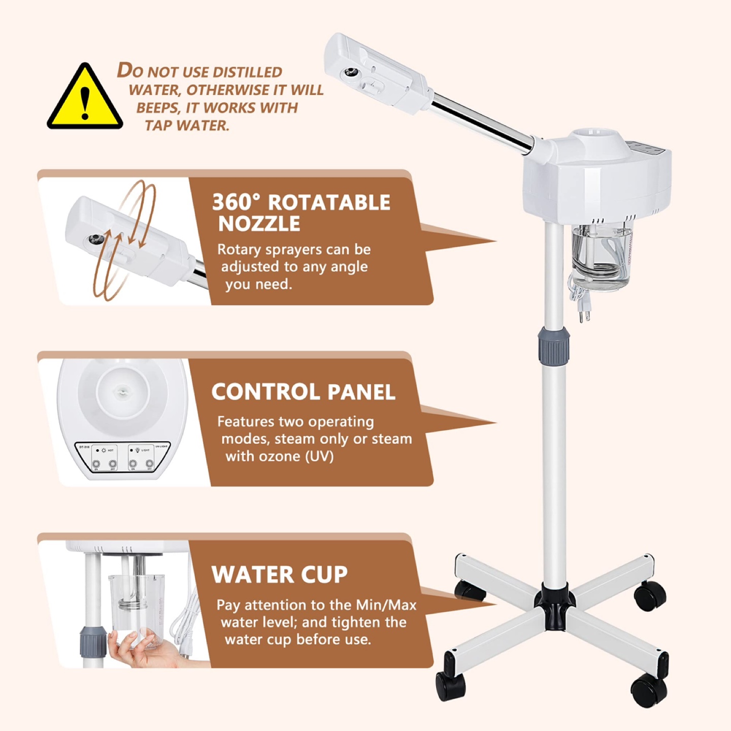 OPEN BOX Facial Steamer On Wheels - photo 3