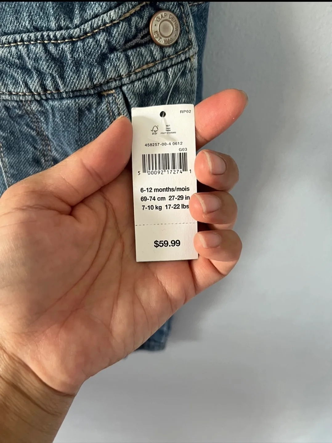 Gap Baby Denim Overalls - Size 6-12 Months image indicator(3)