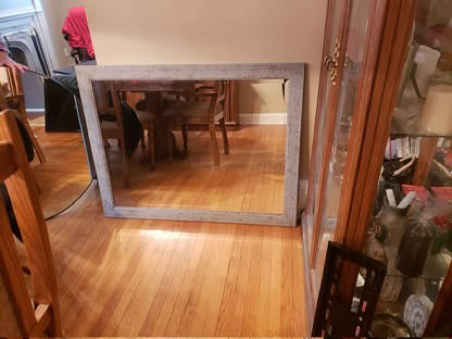 Large Grey Framed Mirror