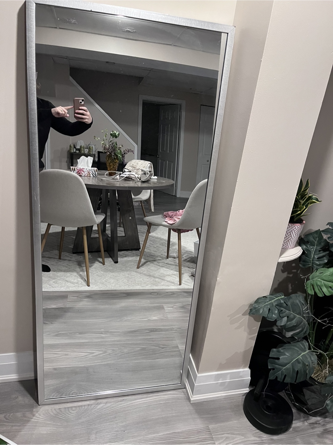 Damaged Full-Length Mirror - Silver Frame