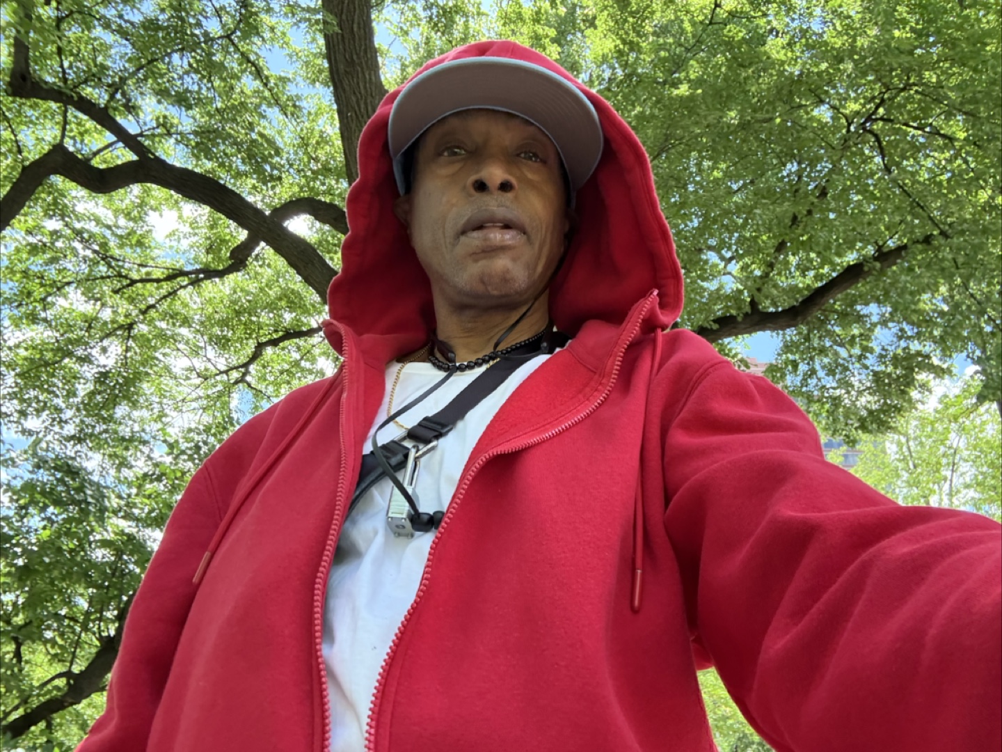 Men's Red Hoodie Zip-Up Jacket - photo 2
