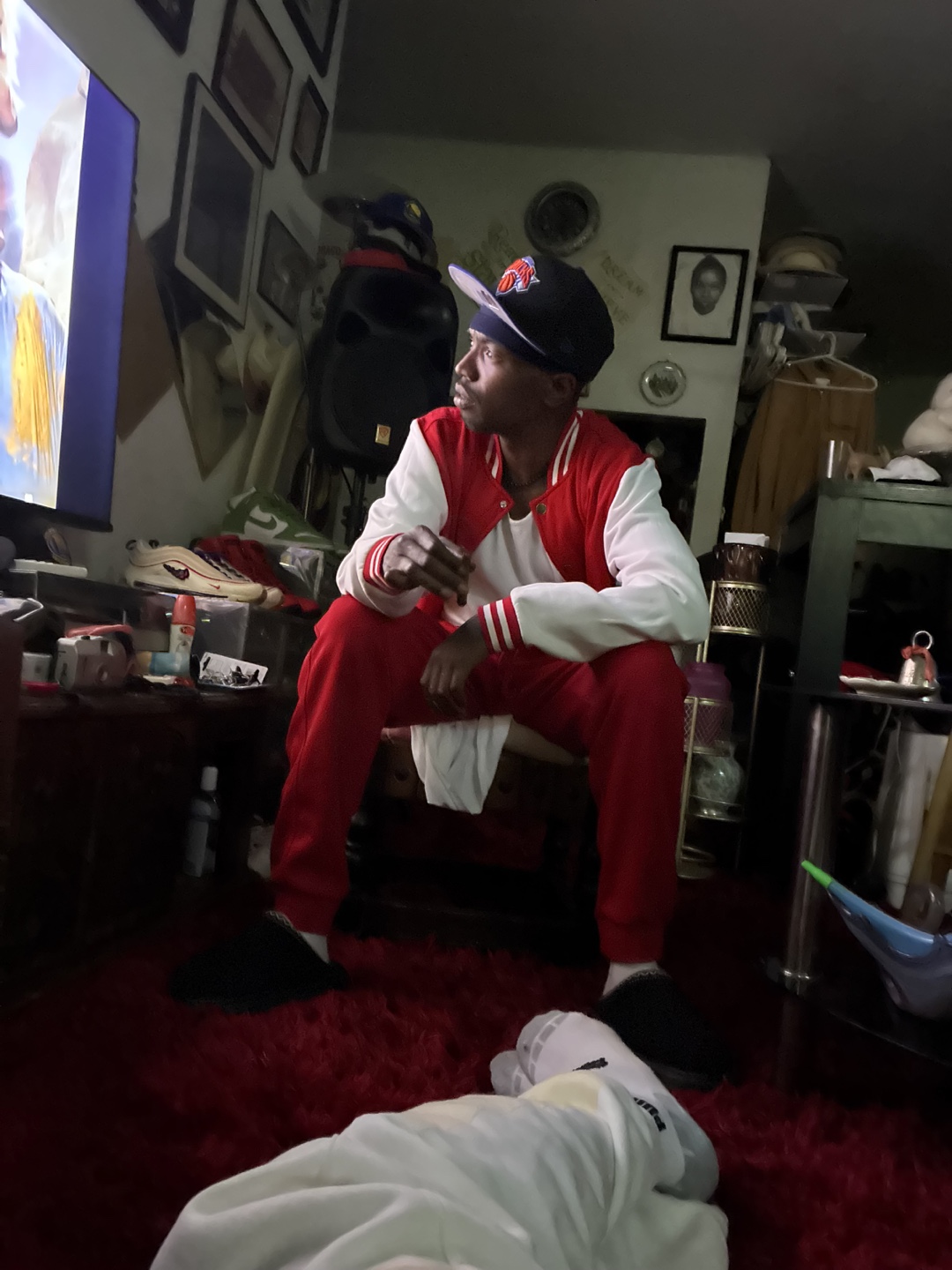 Men's Red Hoodie Zip-Up Jacket - photo 3