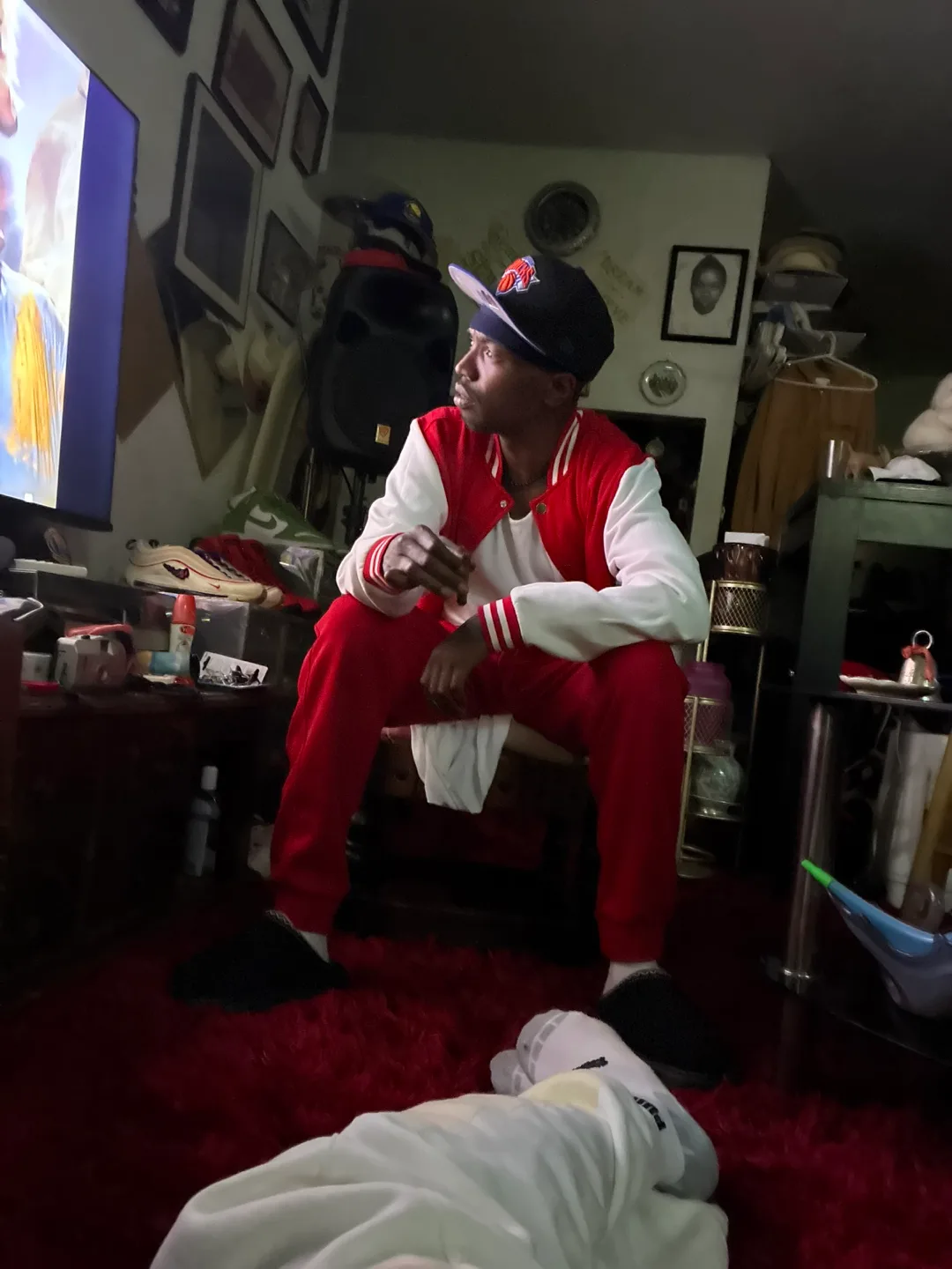 Men's Red Hoodie Zip-Up Jacket image indicator(3)