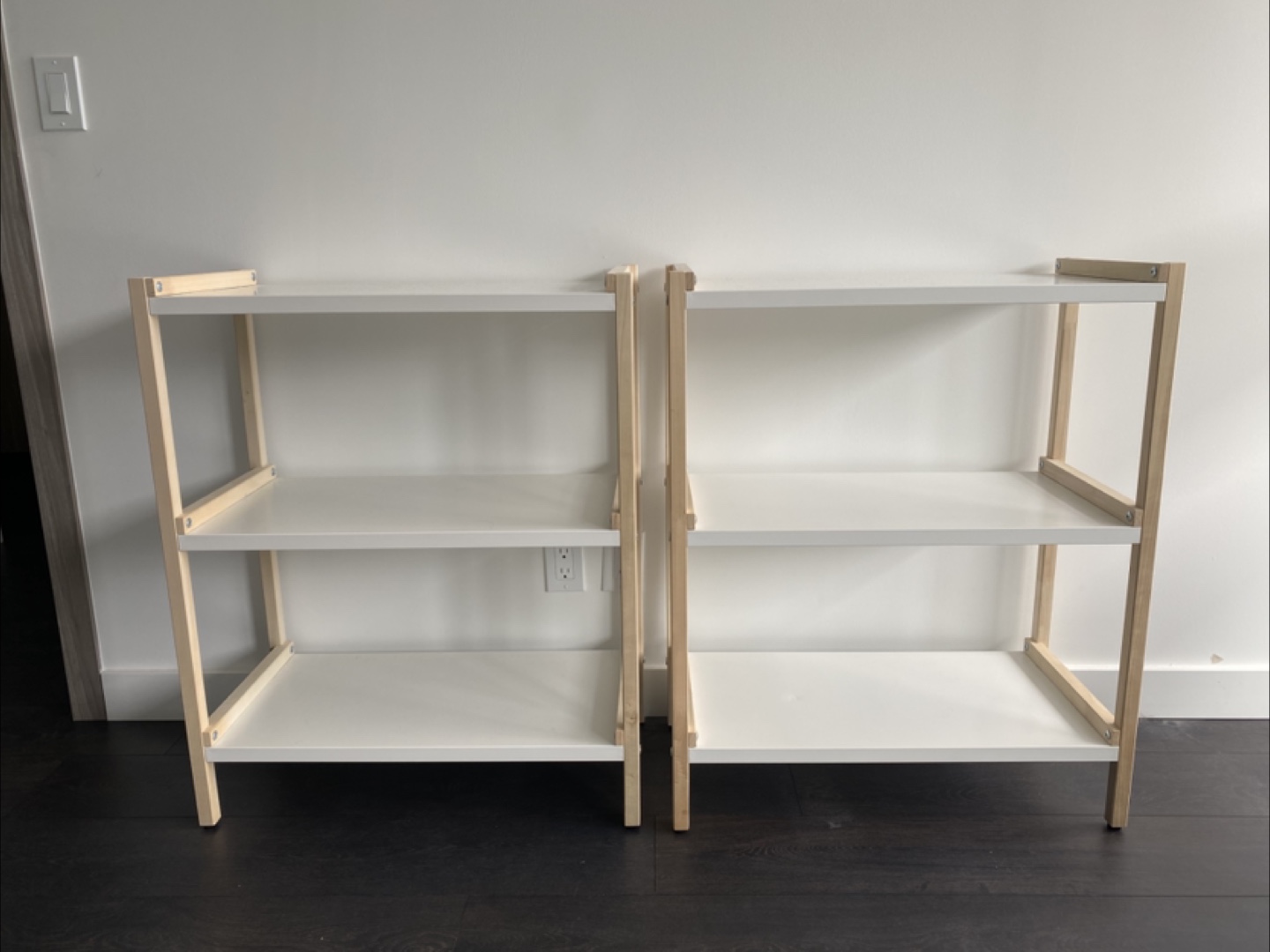 Two IKEA EKENABBEN Shelving Units