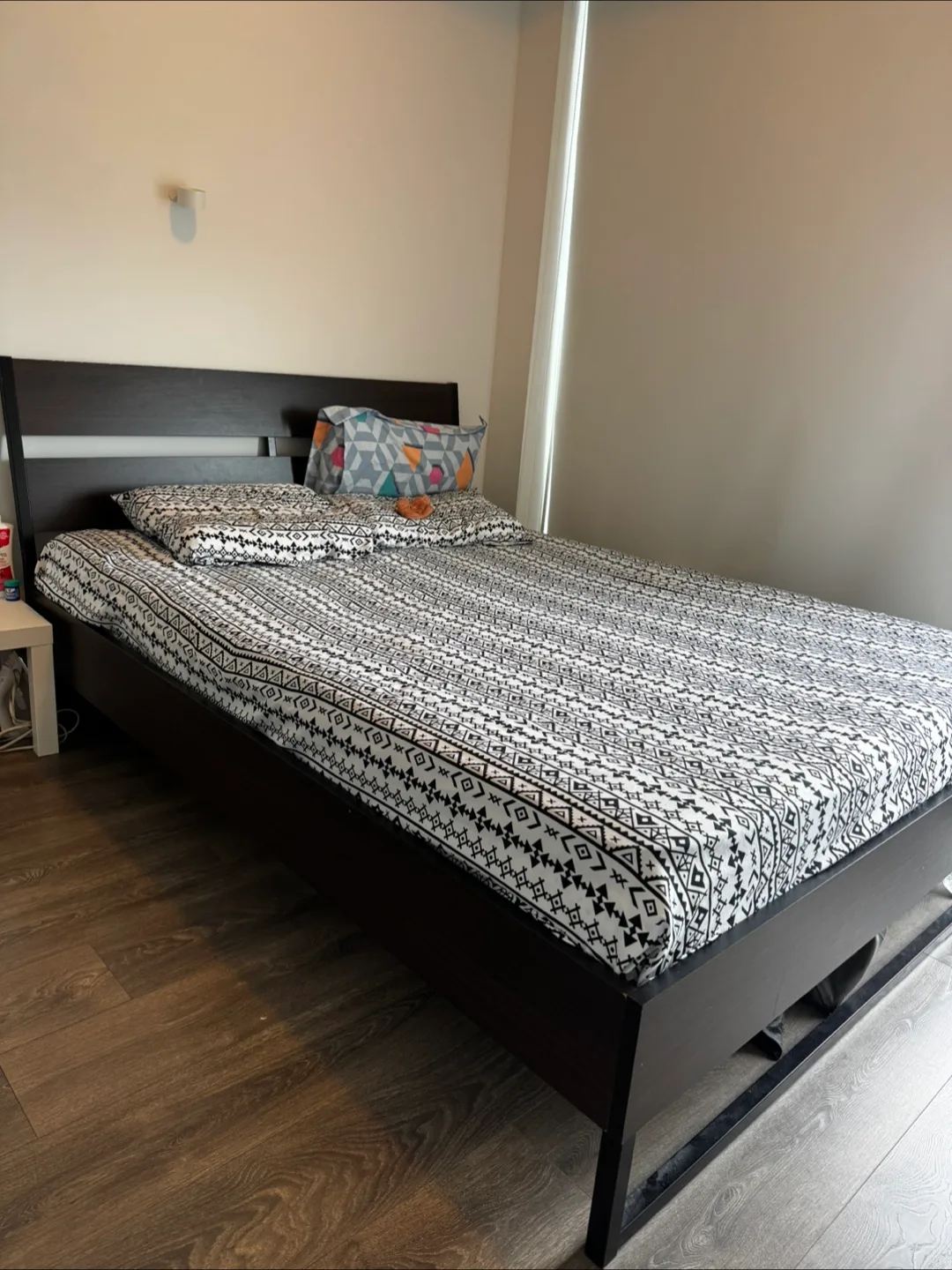 IKEA TRYSIL Queen Bed Frame, Dark Brown thumbnail