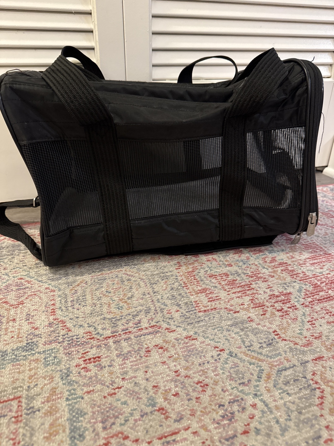 Black Pet Carrier Airline Approved Soft-Sided Travel Bag