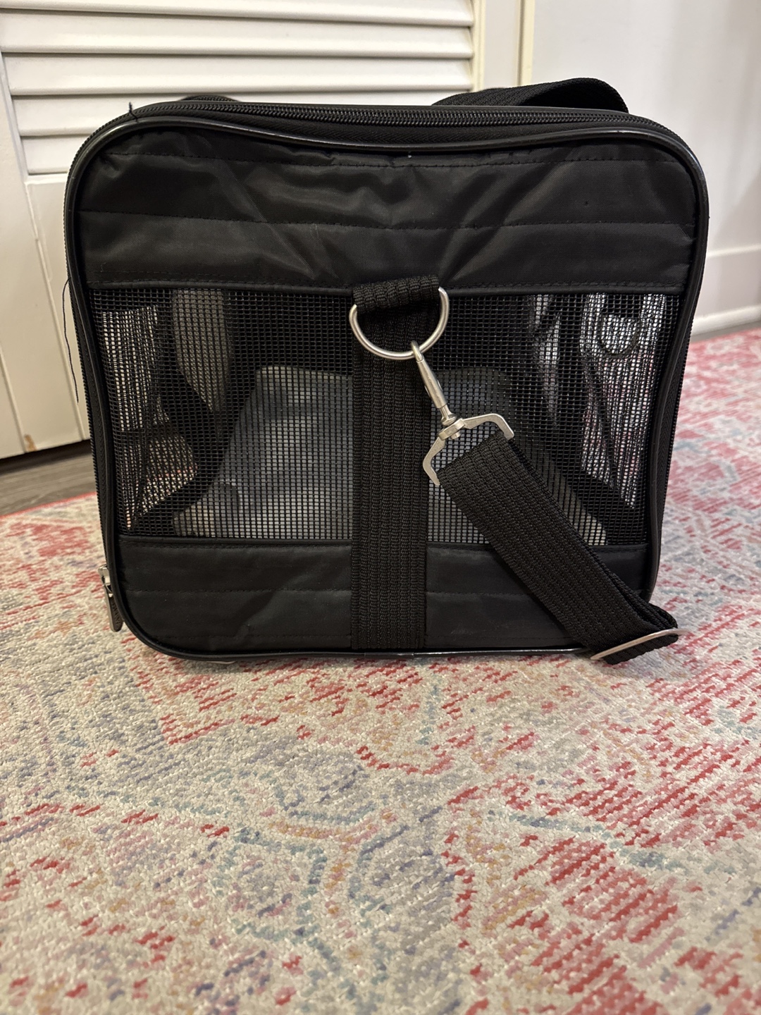 Black Pet Carrier Airline Approved Soft-Sided Travel Bag - photo 2