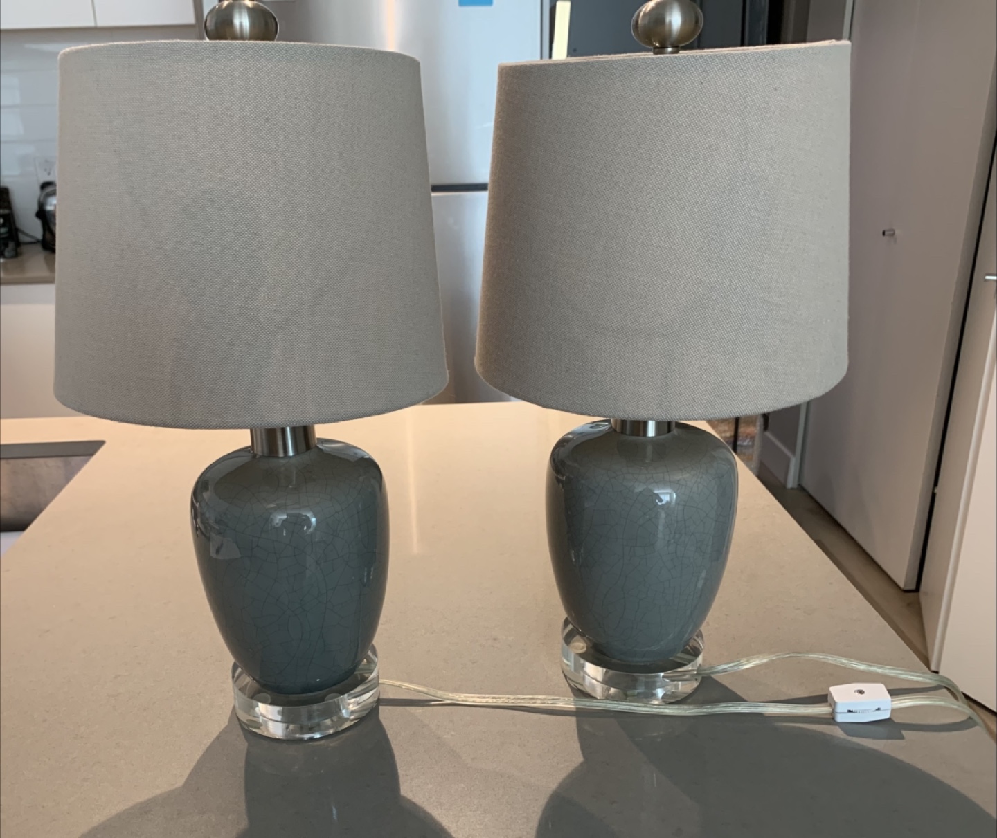 Set of 2 Sage Green Ceramic Table Lamps