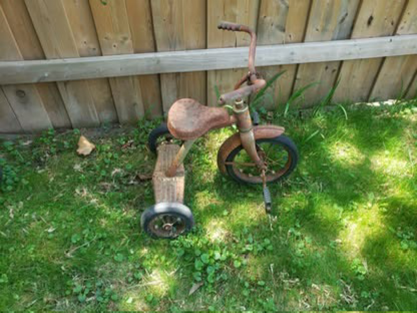 Vintage Rust-Orange Bicycle and Tricycle - photo 2