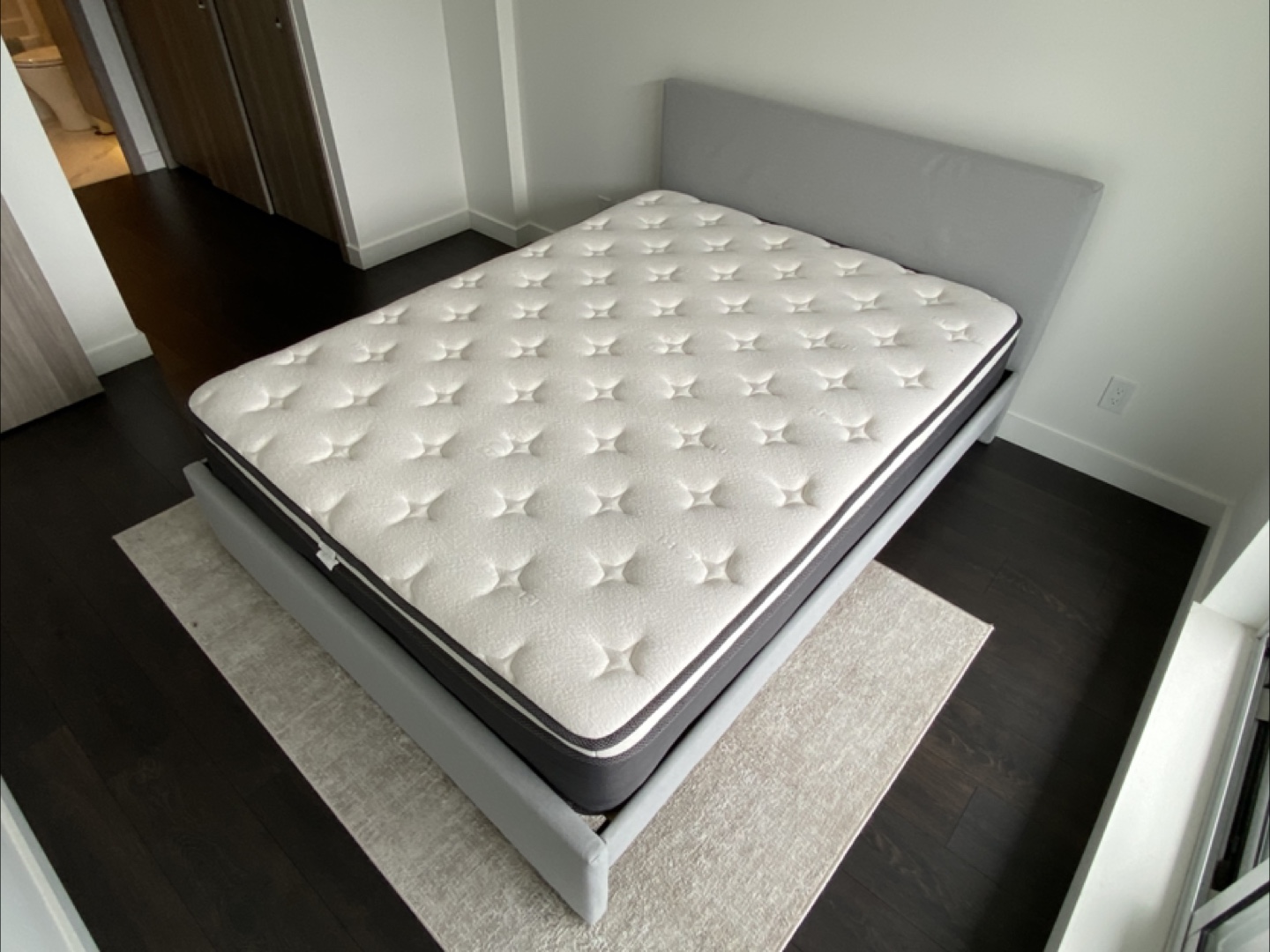 Queen-size bed frame and mattress - photo 2
