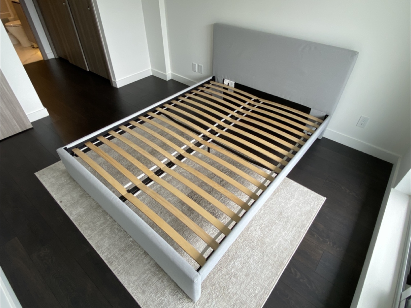 Queen-size bed frame and mattress - photo 5