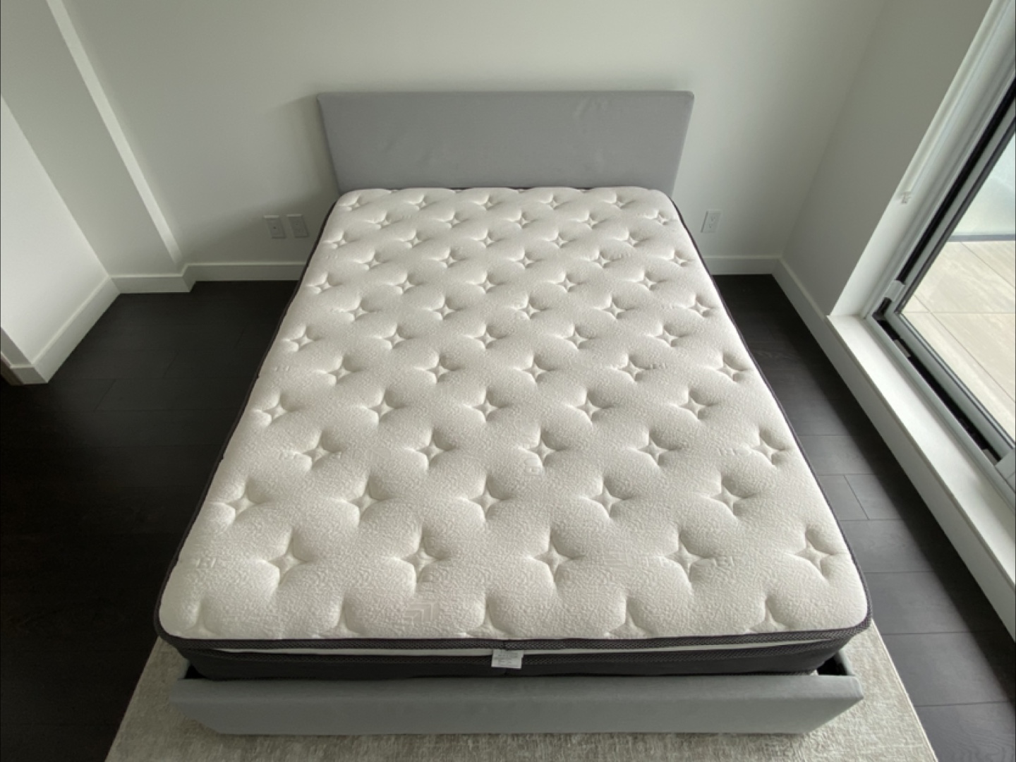 Queen-size bed frame and mattress - photo 3