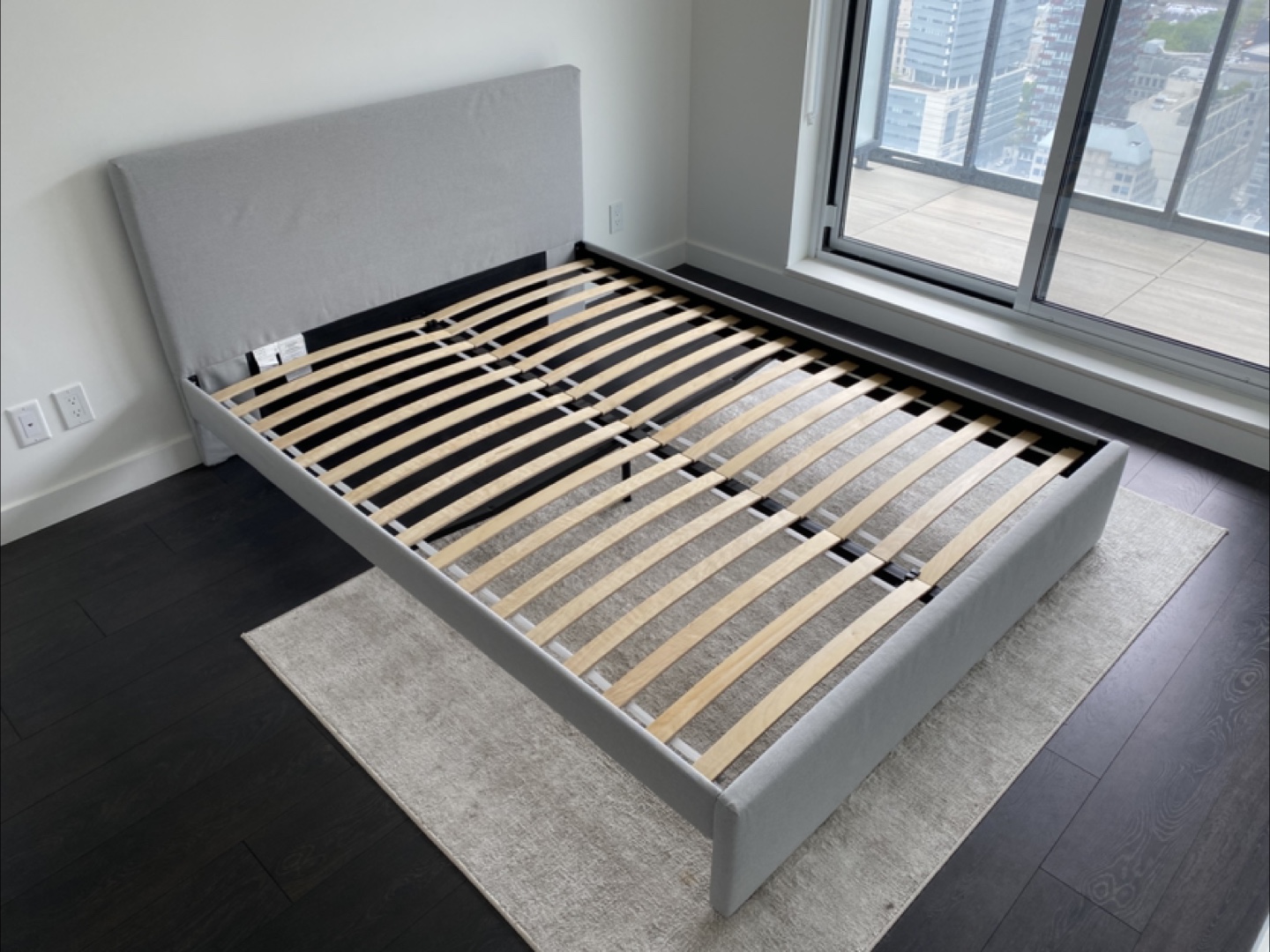 Queen-size bed frame and mattress - photo 4