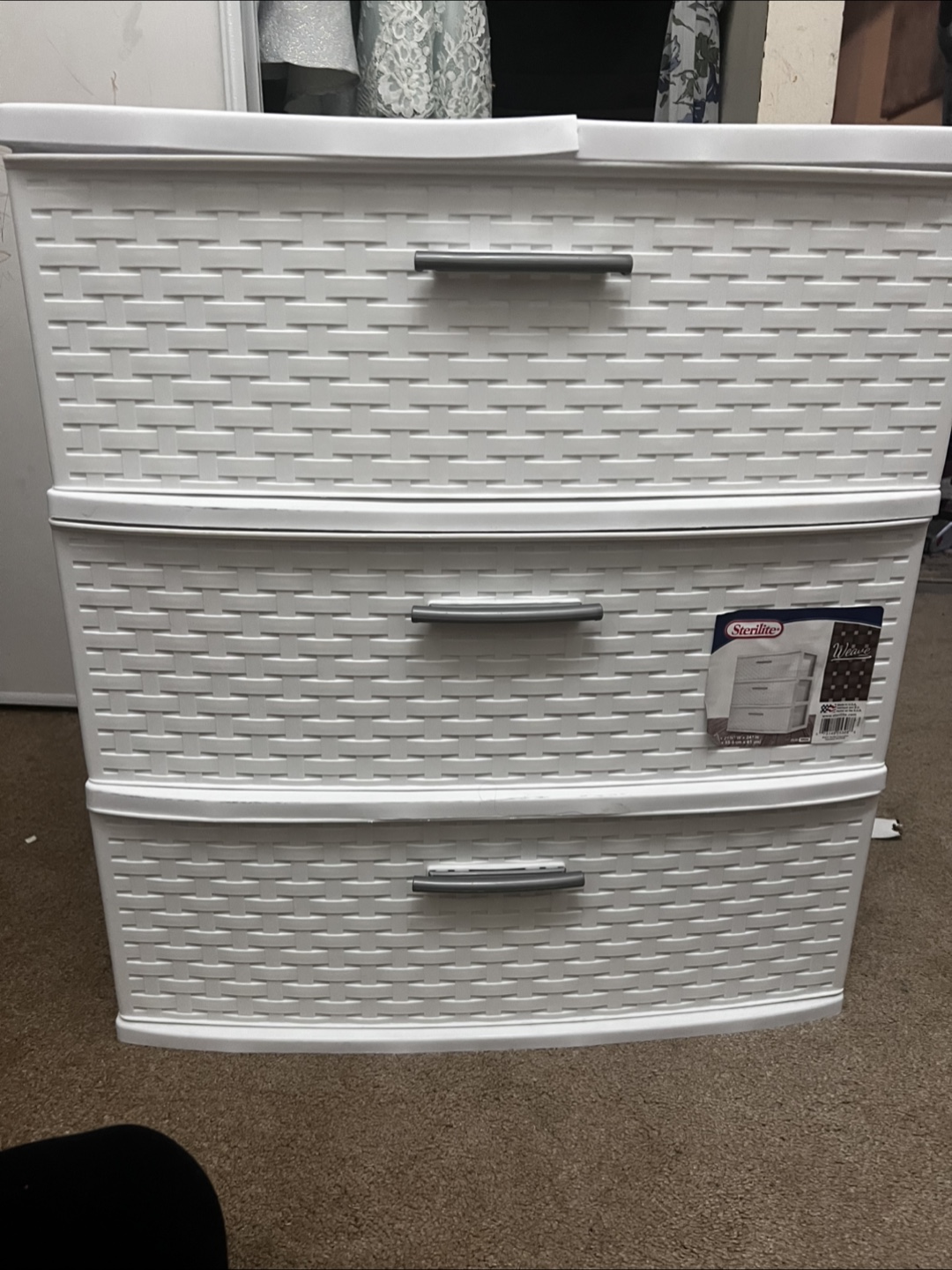Sterilite 3-Drawer White Plastic Storage Unit