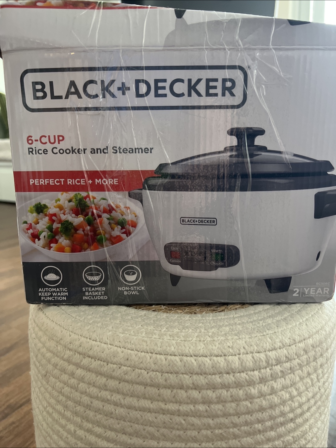 Black+Decker 6-Cup Rice Cooker and Steamer