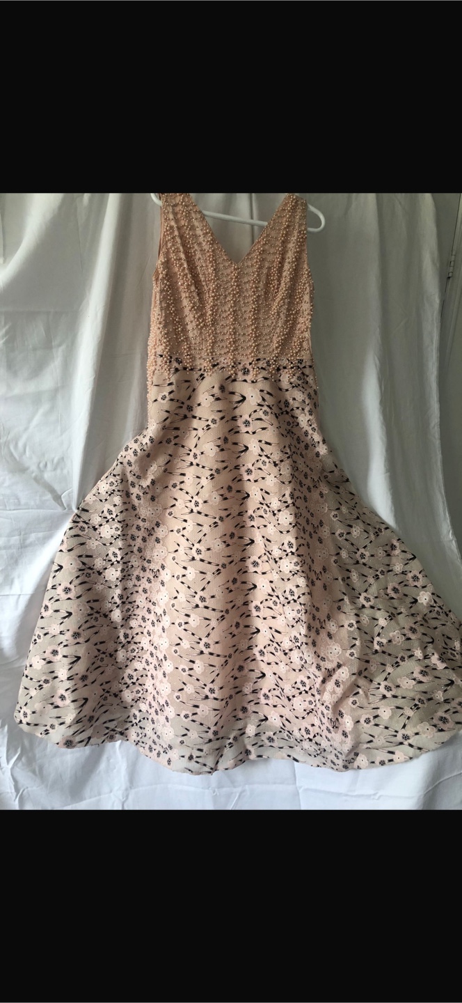 Peach Beaded A-line Dress