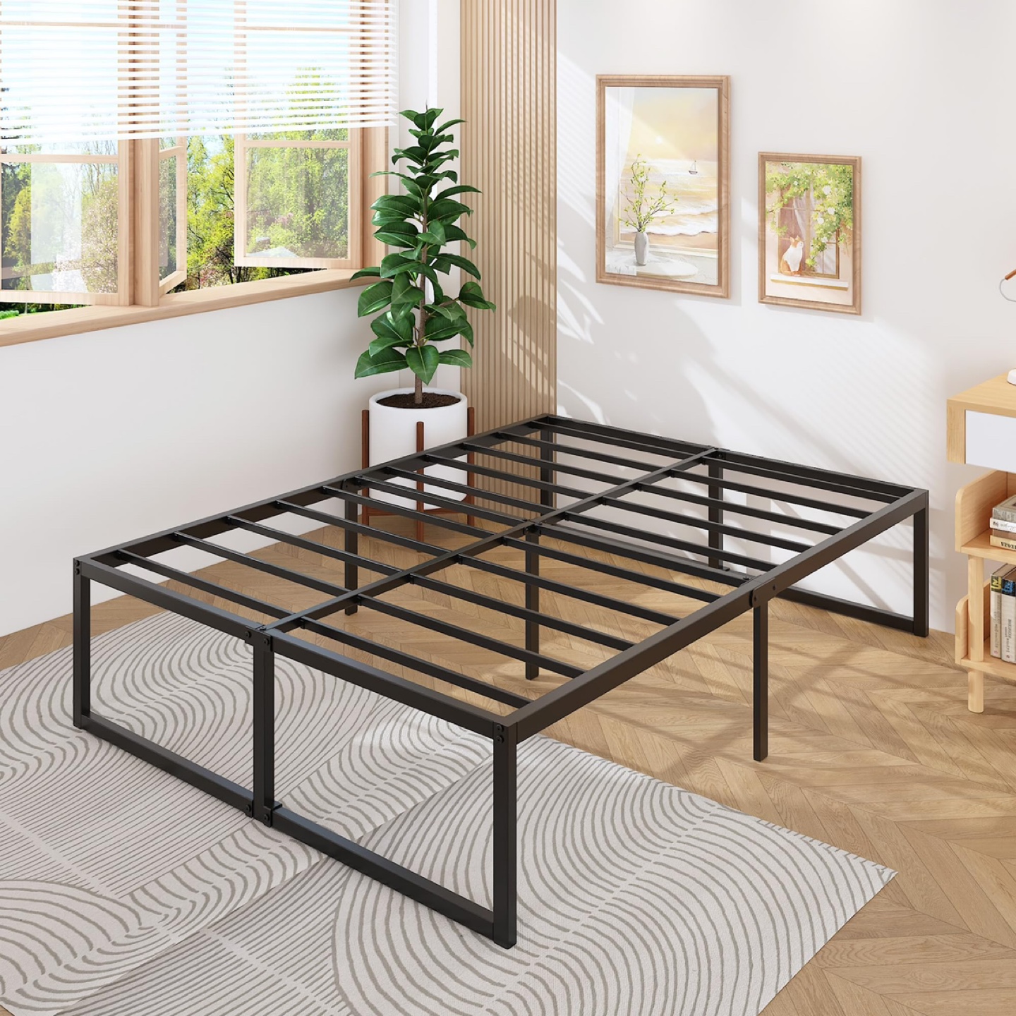 OPEN BOX Lutown-Teen 18 Inch Queen Bed Frame Heavy Duty - photo 4