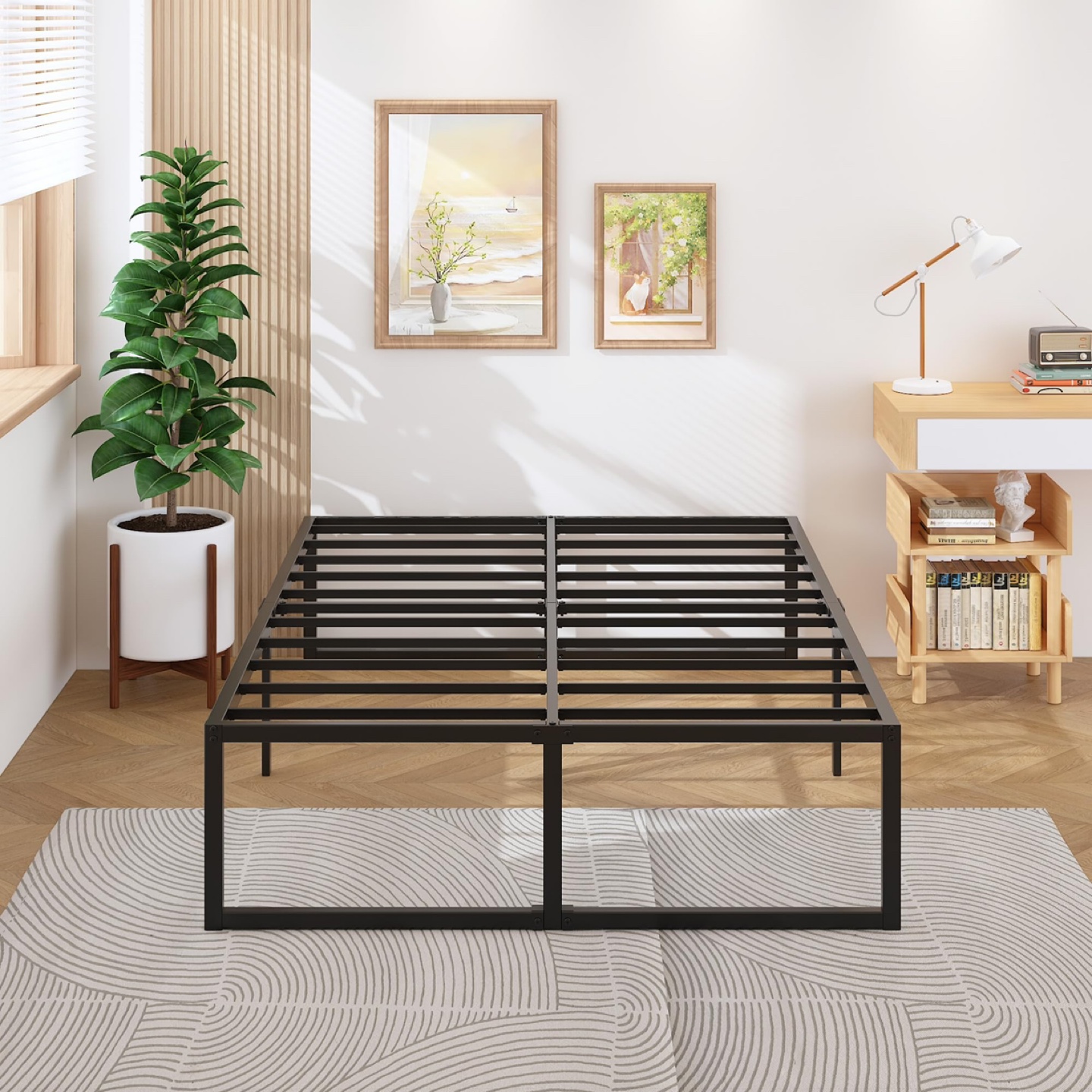 OPEN BOX Lutown-Teen 18 Inch Queen Bed Frame Heavy Duty