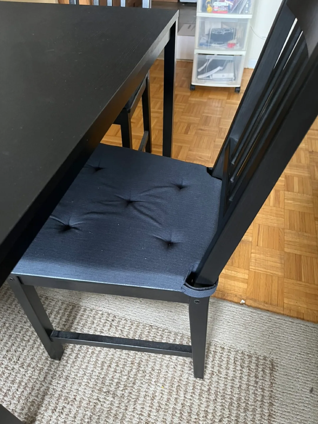 Black Dining Table Set with Four Chairs image indicator(2)