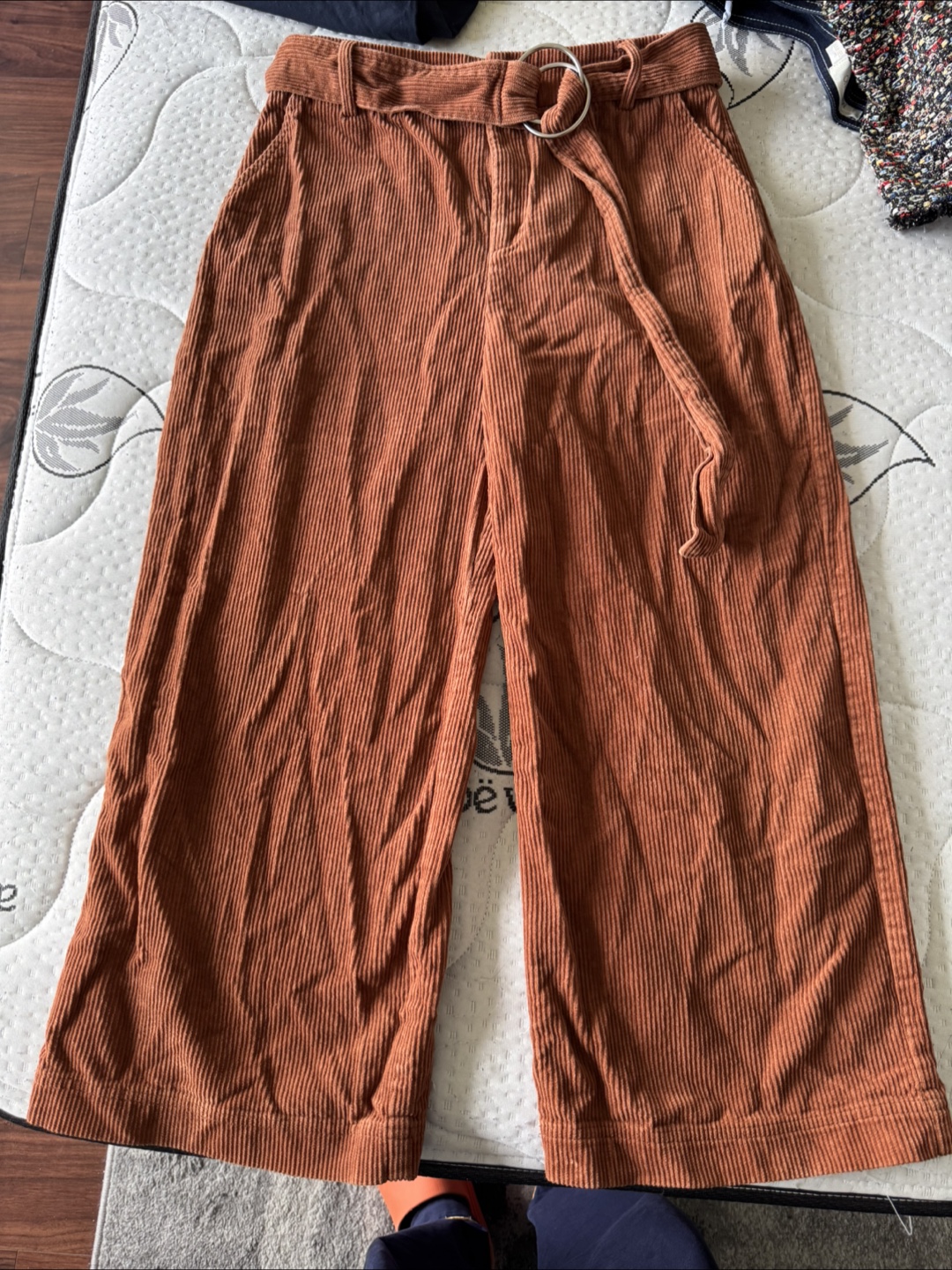 Brown Corduroy Pants with Belt