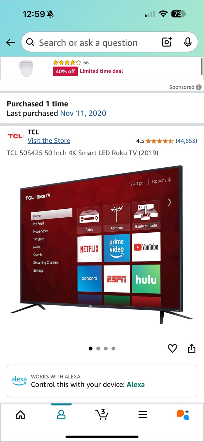 TCL 50S425 50 inch 4K Smart LED Roku TV - photo 2