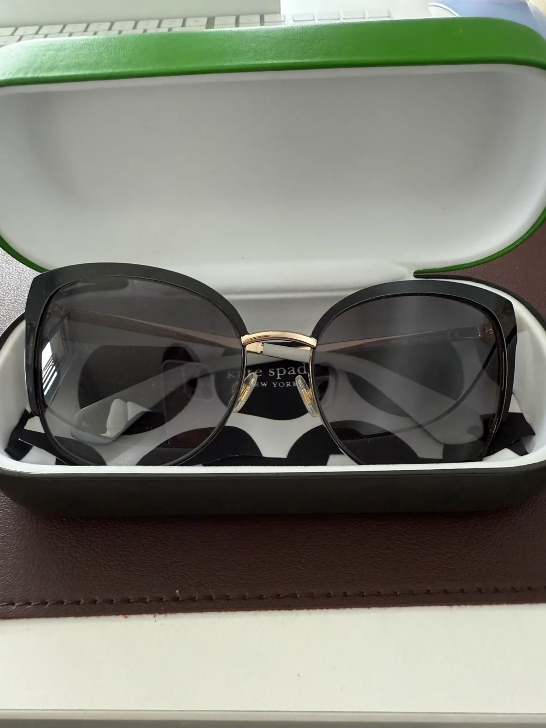 Brand new Kate Spade New York Sunglasses - Black/White/Gold thumbnail