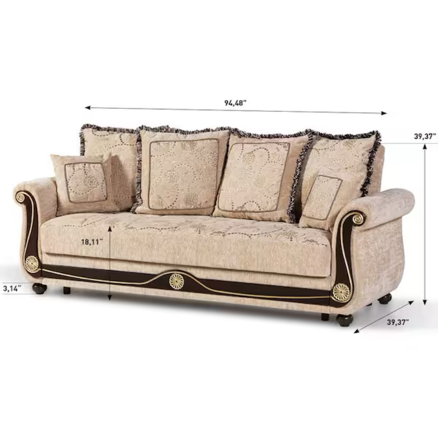 Ottomanson Washington Beige Sofa Set with Storage - photo 4