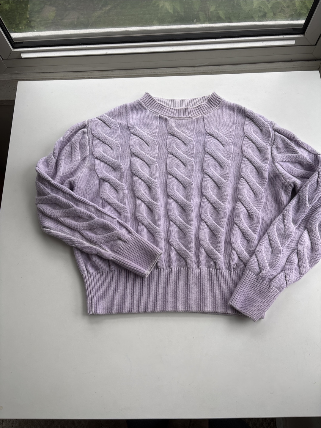 Lavender Guess Cable Knit Sweater