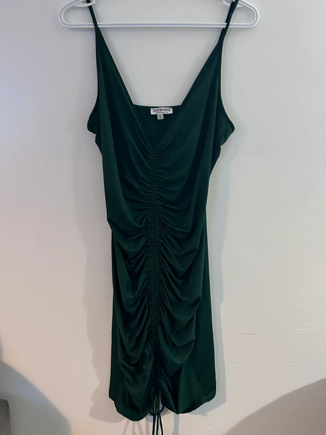 Fashion Nova Forest Green Scrunch Dress thumbnail