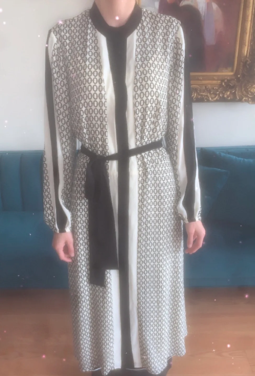 Laura Plus Size 14 Black and White Midi Dress thumbnail