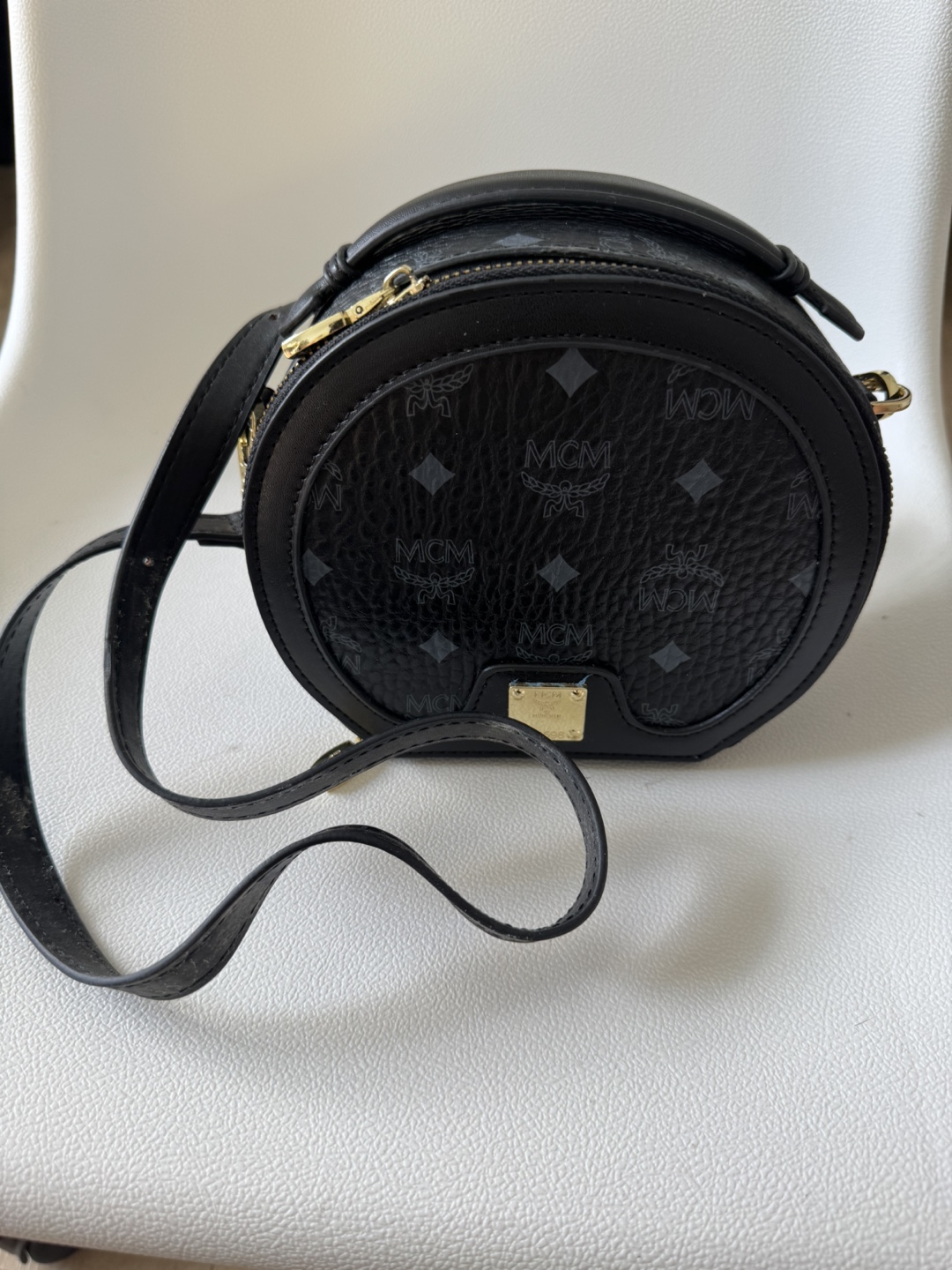 MCM Inspired Round Crossbody Bag