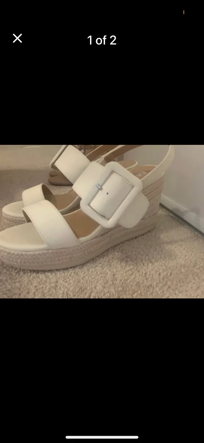 White Women's Wedge Sandals thumbnail