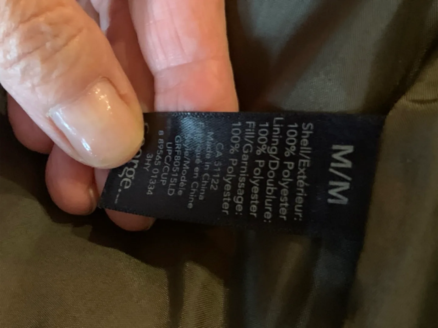 George Women's Olive Green Hooded Puffer Jacket - Size M image indicator(6)