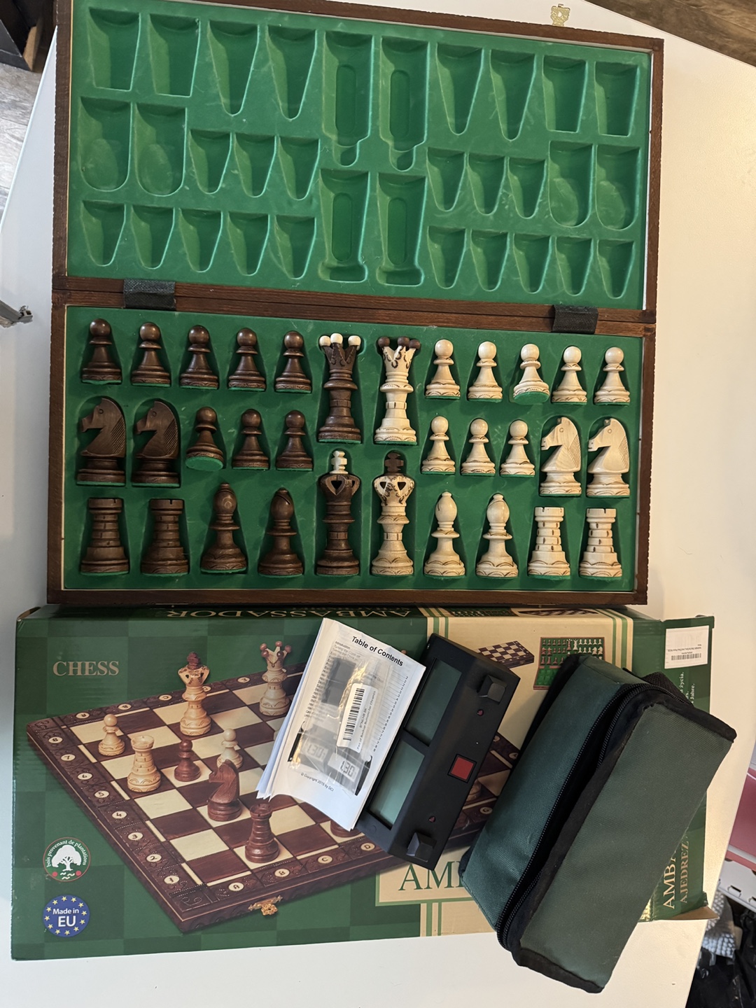 Ambassadeur Chess Set with Electronic Timer