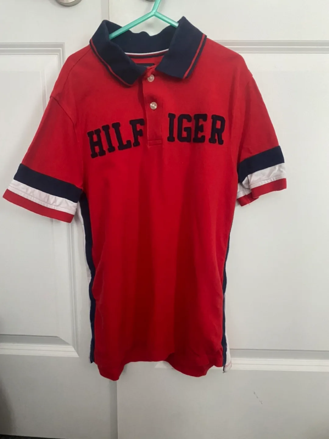 Tommy Hilfiger Boys' Red Polo Shirt, Size L/G (12-14) thumbnail