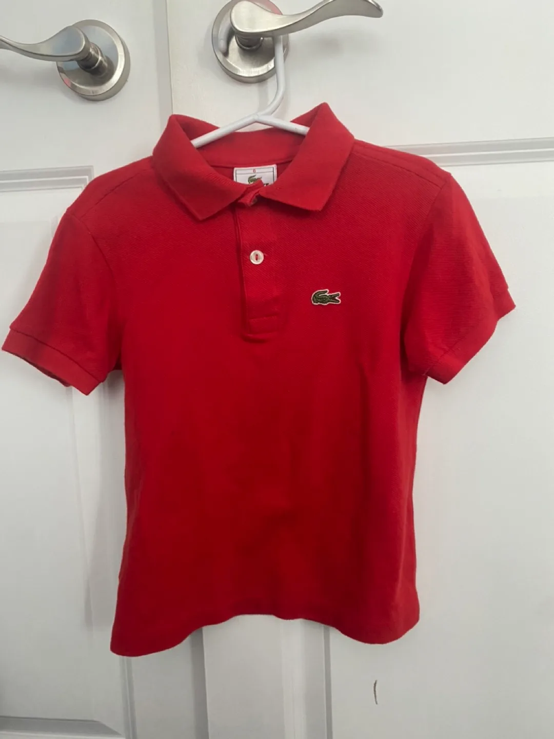 Lacoste Boys Red Polo Shirt - Size 6 thumbnail