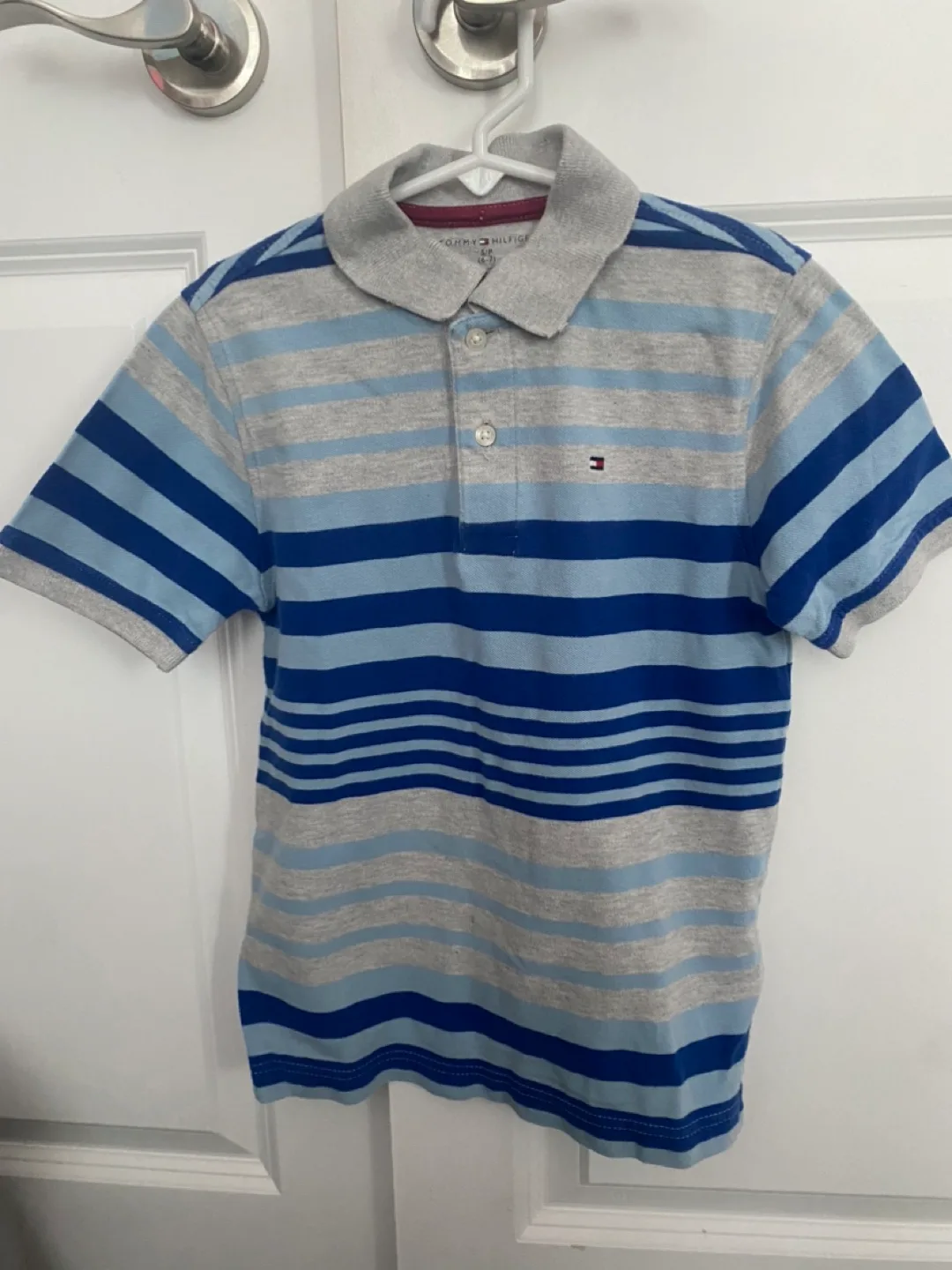 Tommy Hilfiger Boys' Striped Polo Shirt (Size 6-7) thumbnail