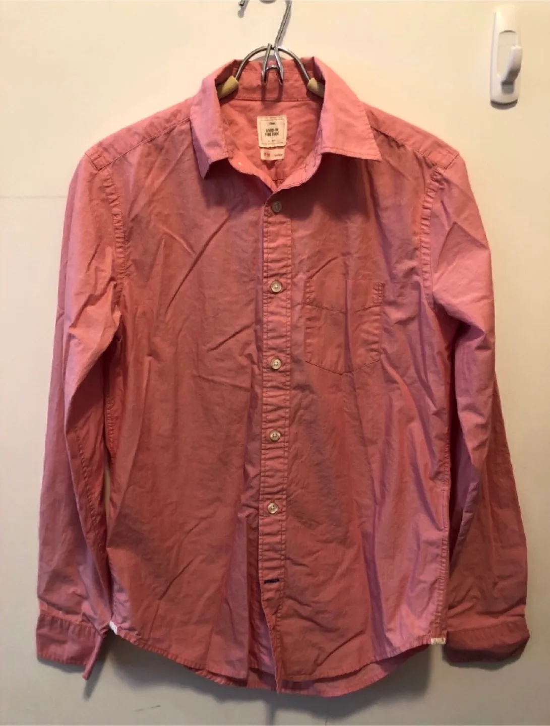Gap Lived-In Fini Rode Pink Long Sleeve Shirt XS/TP thumbnail