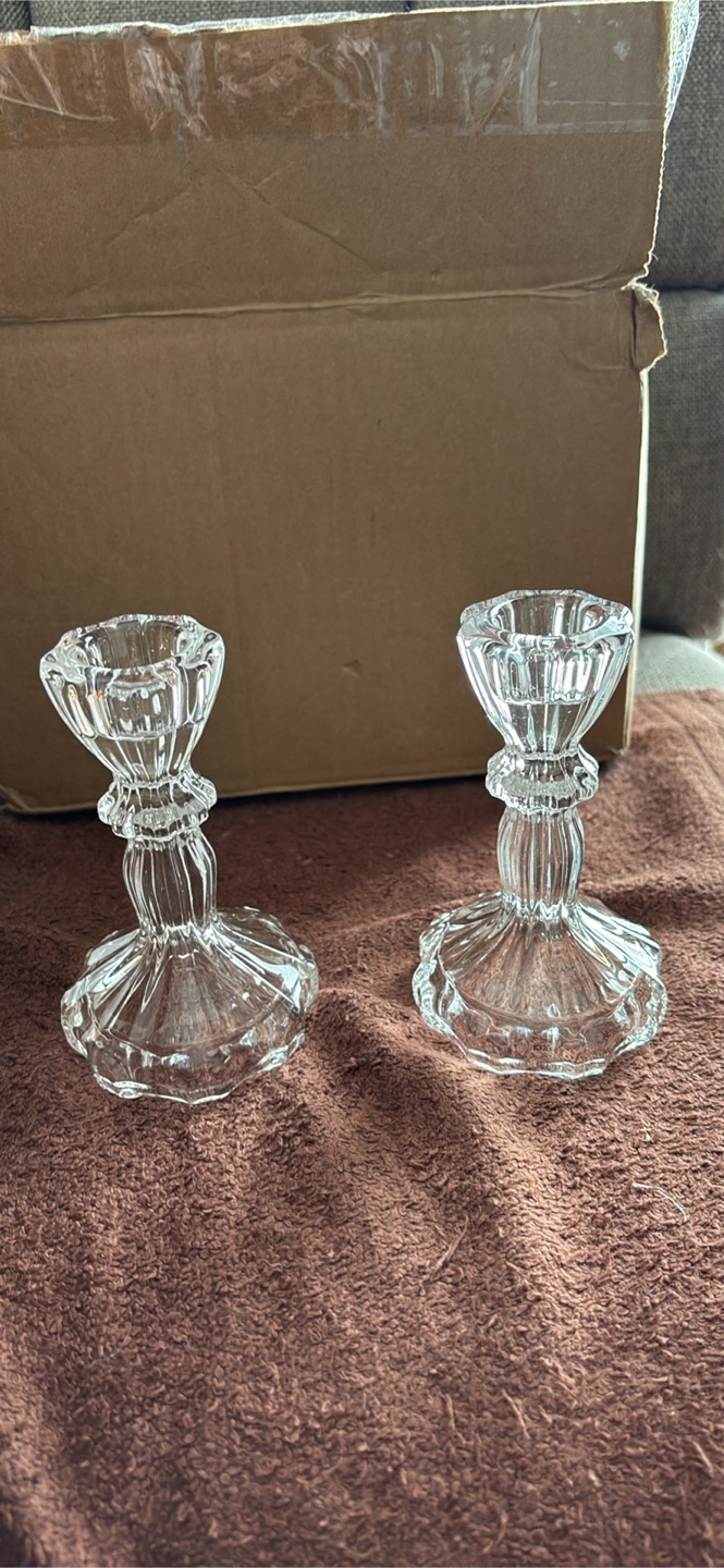 Set of 6 Elegant Glass Candle Holders