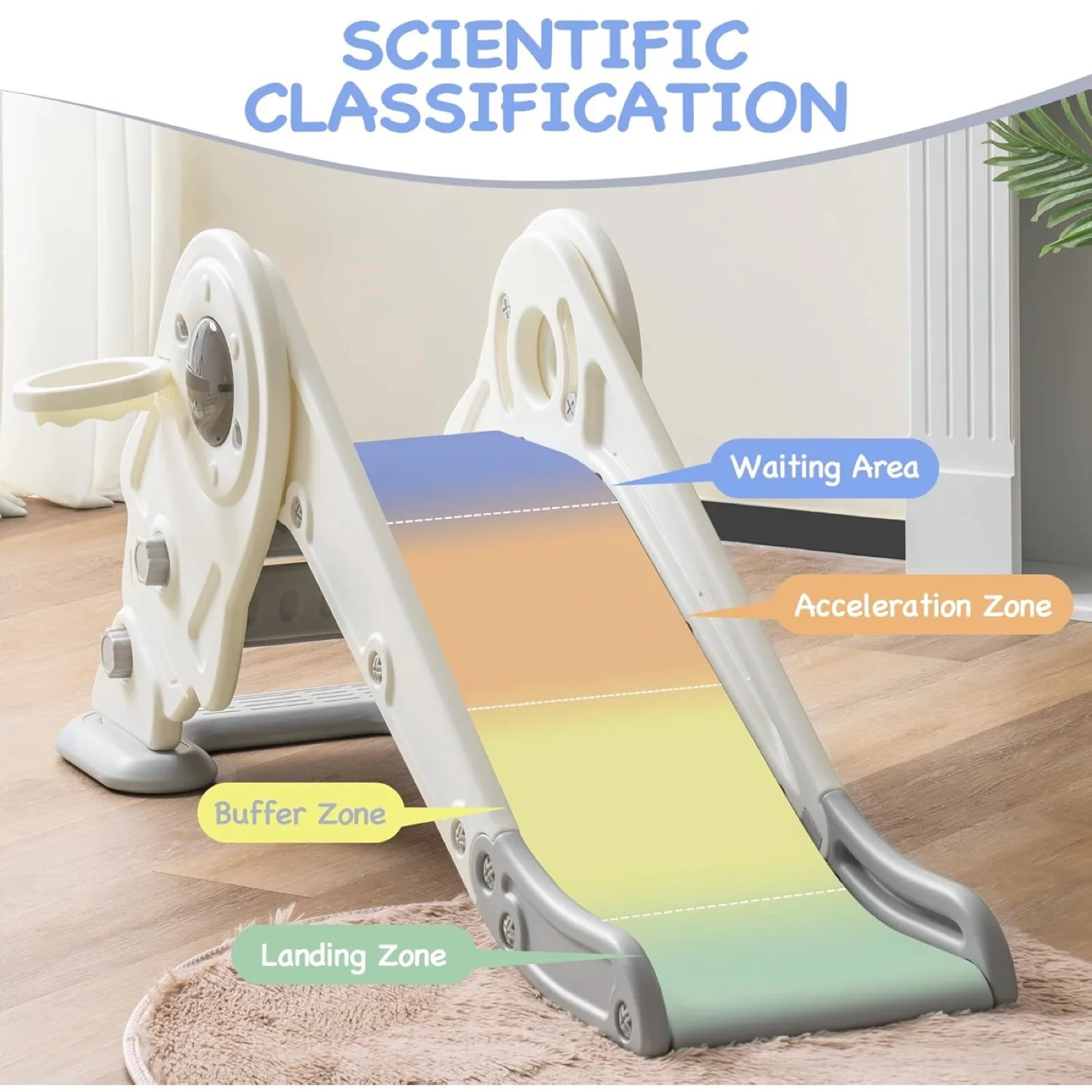 Toddler Slide Set, Foldable Kids Toddler Indoor Slide Playset image indicator(3)