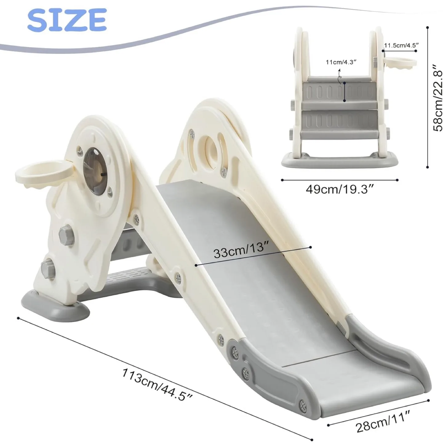 Toddler Slide Set, Foldable Kids Toddler Indoor Slide Playset image indicator(7)