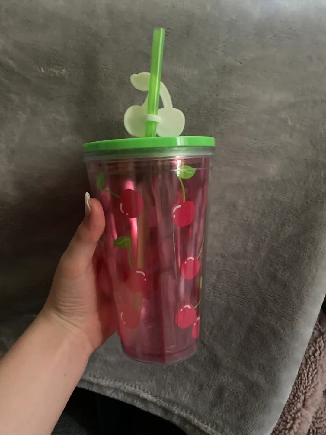#freecycle, Pink Cherry Tumbler with Straw thumbnail