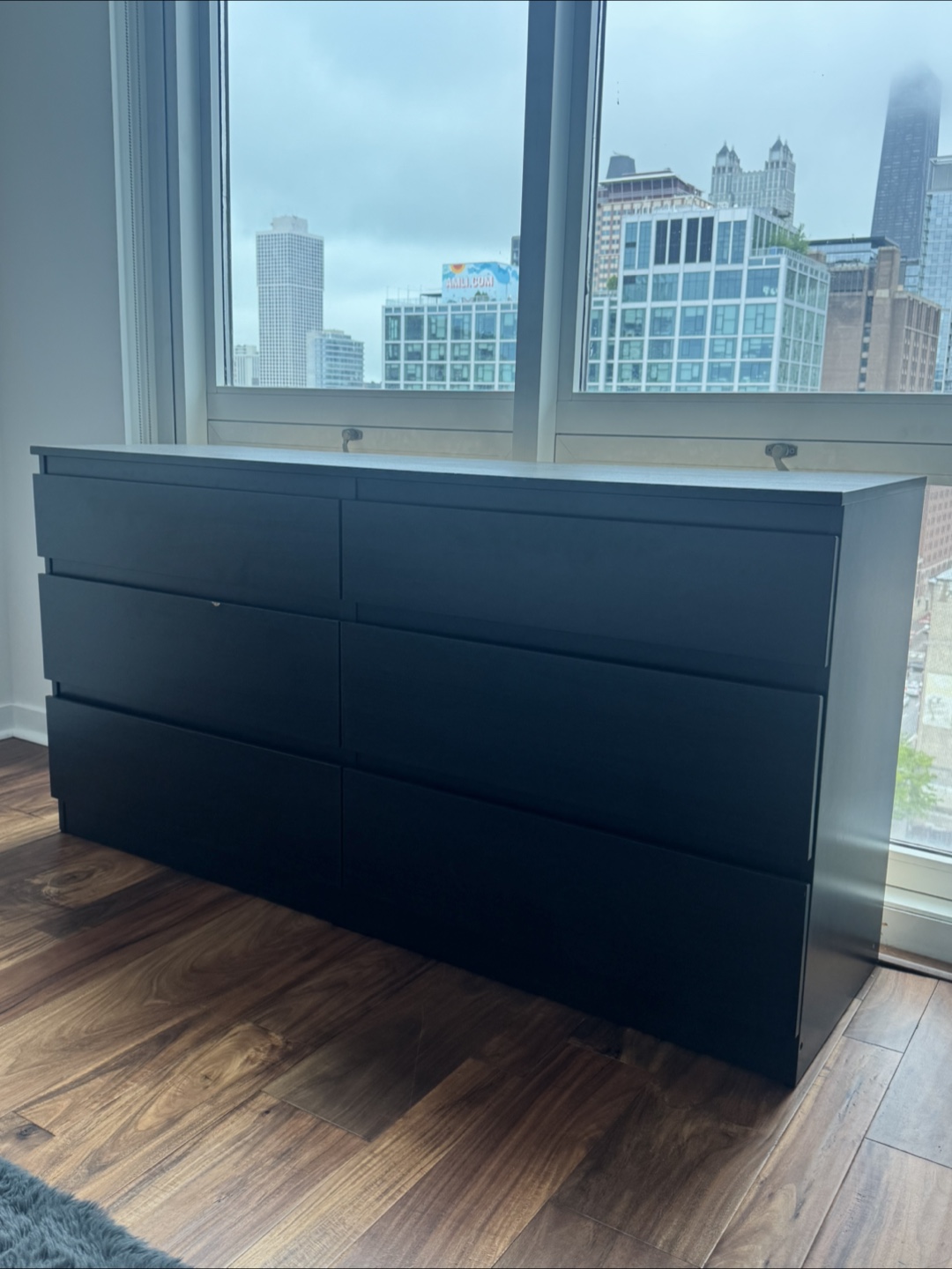 IKEA MALM 6-Drawer Dresser - Black-Brown