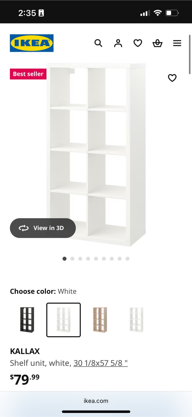 IKEA KALLAX Shelving Unit - White