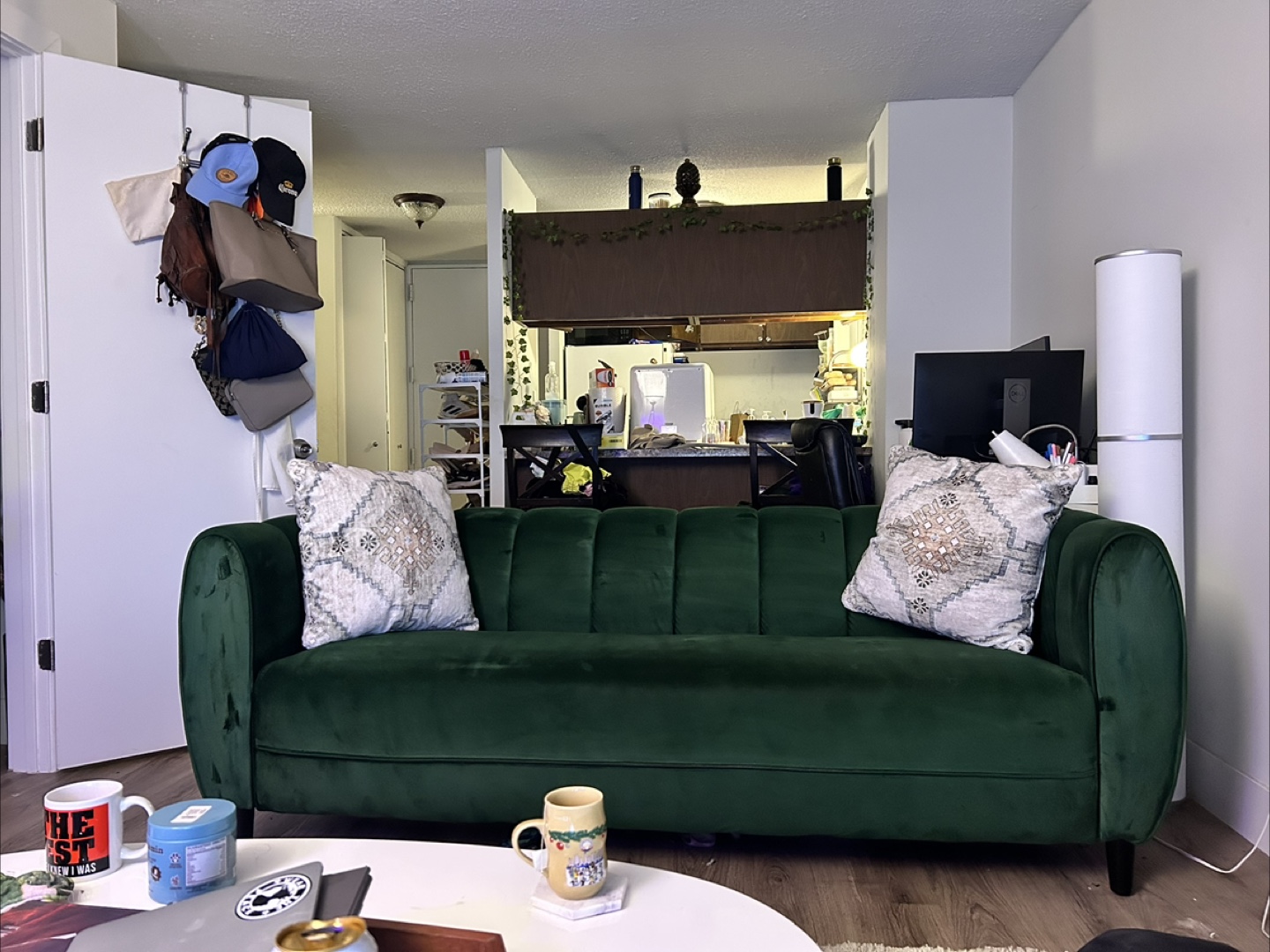 Dark Green Velvet Sofa
