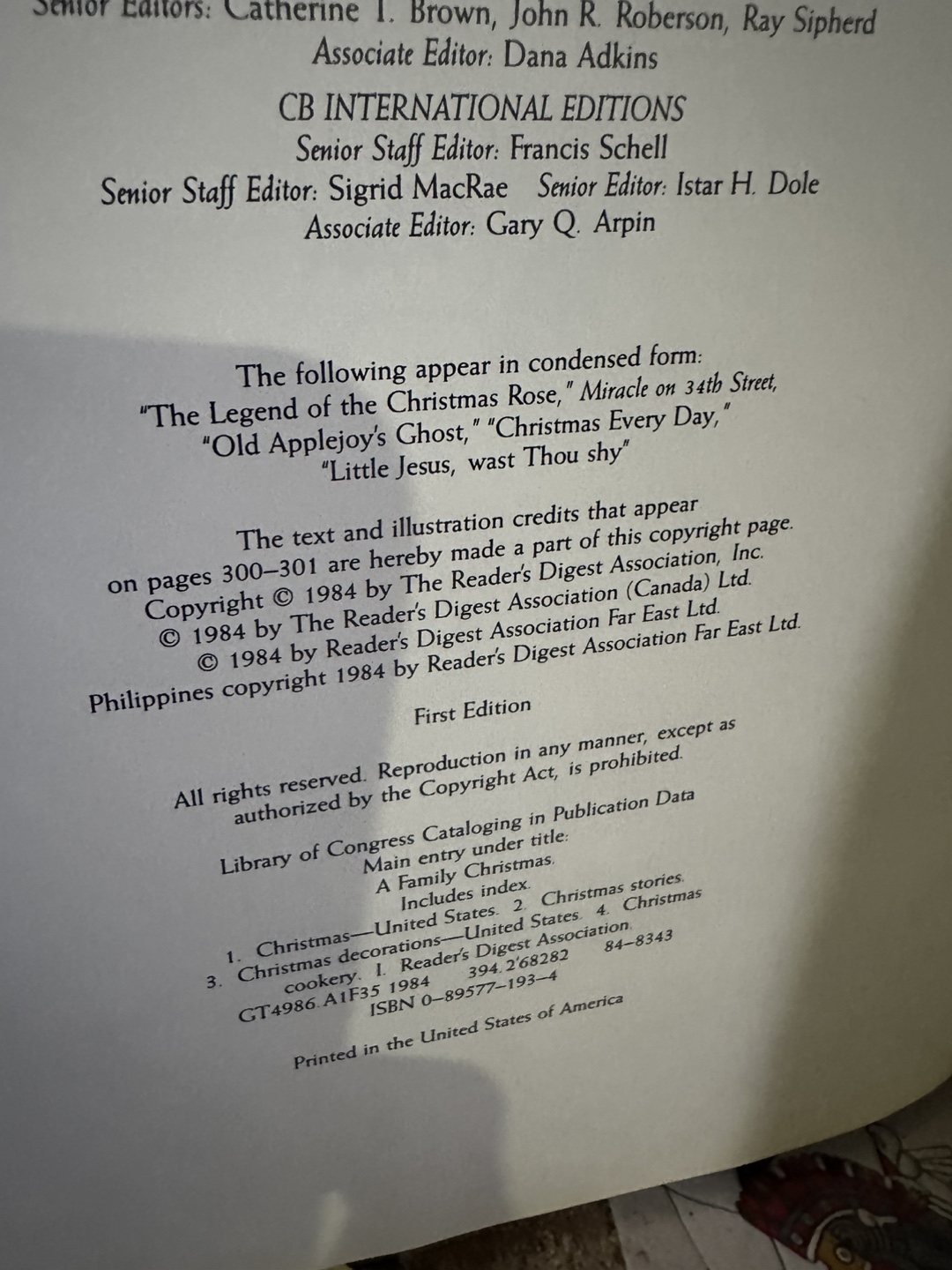 Vintage Reader's Digest A Family Christmas Book - photo 2