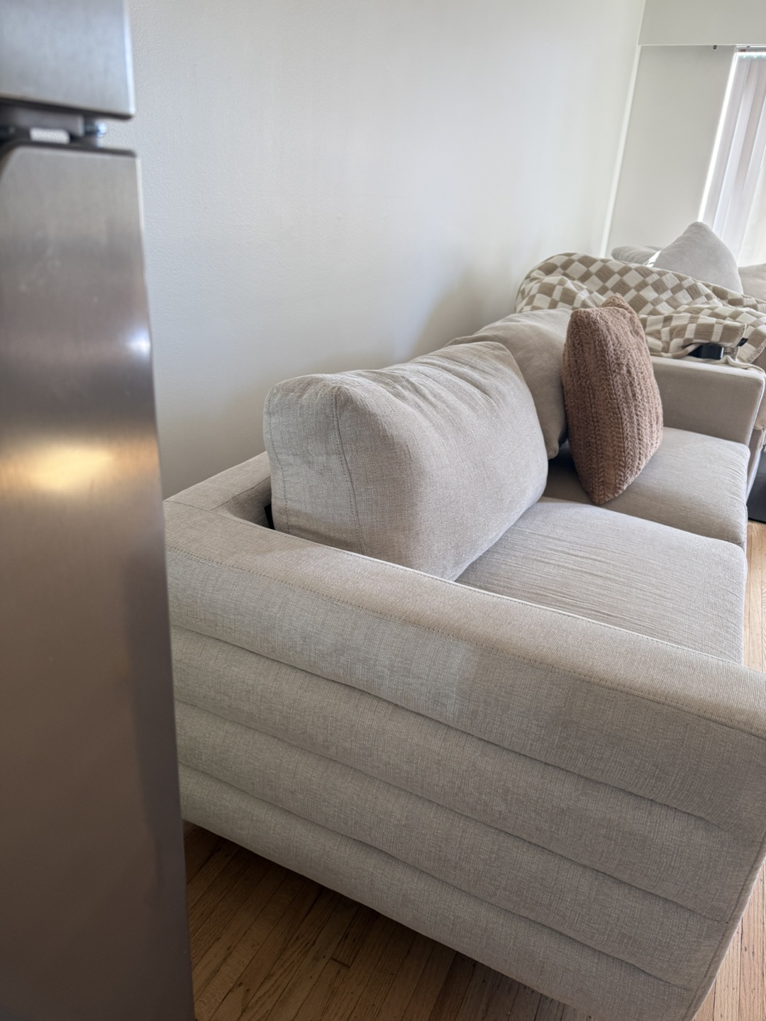 Beige Sofa with Metal Legs - photo 3